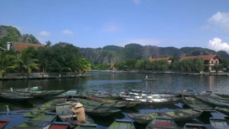 Launching point for tourist boats down the river at Tan Coc in Ninh Binh