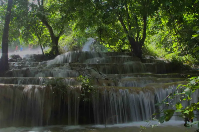 Upstream waterfall terraces at May waterfall in Thanh Hoa province, north Vietnam