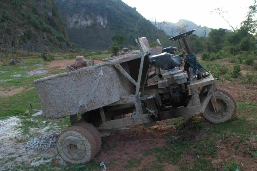 Old cement truck used in Mai Hich, Mai Chau, Vietnam