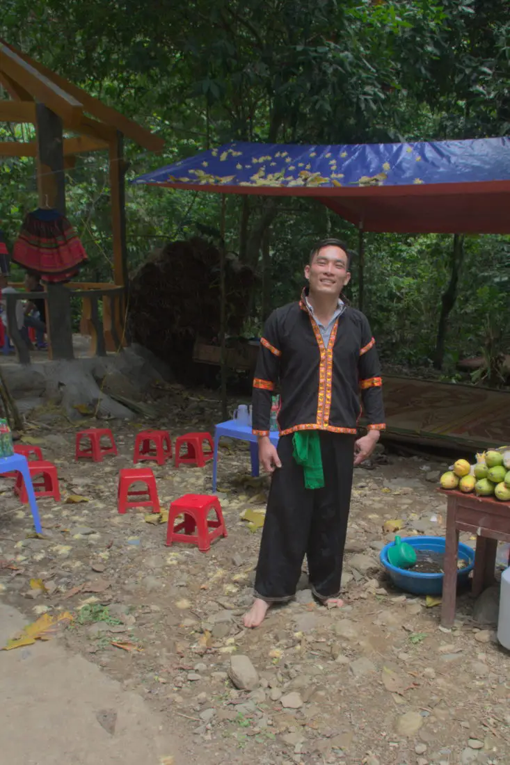 White Thai man selling food and drinks