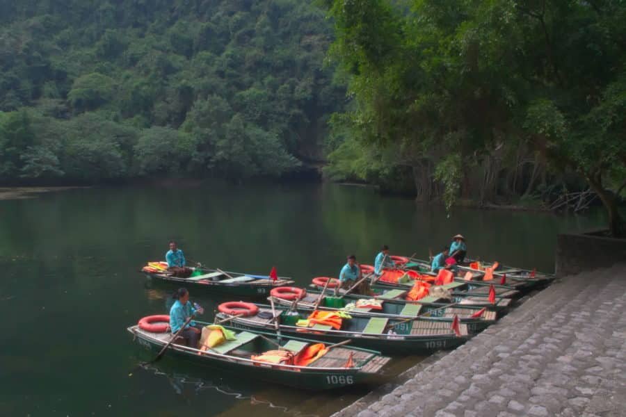 Boats waiting for tourists in Ninh Binh