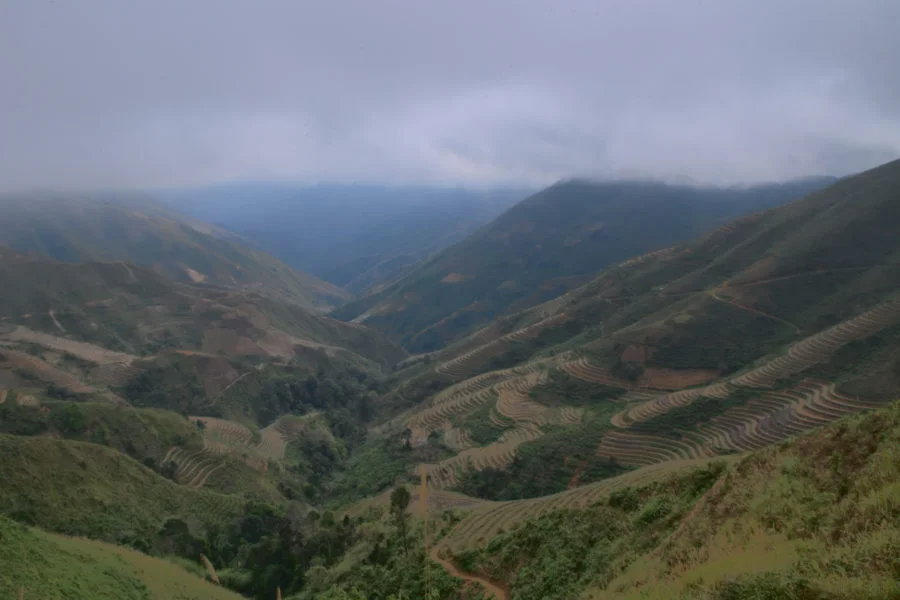 View with rice terraces at Ta Xua, North Vietnam