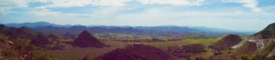 A panaroma view from a mountain pass in Vietnam