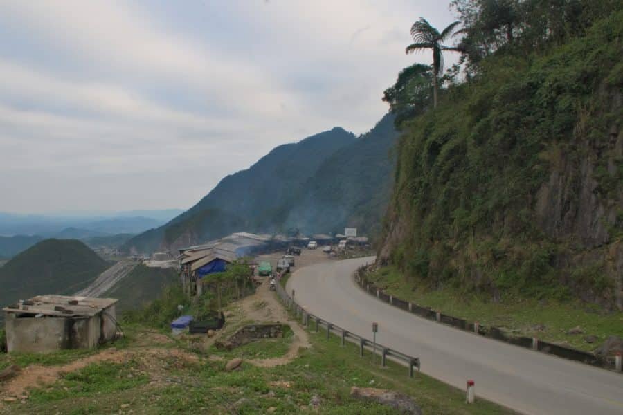 Roadside rest stops on a mountain in Vietnam